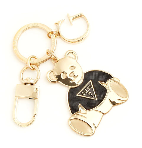 GUESS Schlüsselanhänger Logo-Charm Bär Schwarz, Damen Anhänger Women Keychain