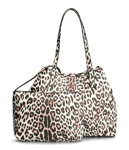 GUESS VIKKY Tote Blush Leopard, Damentasche Handtasche Shopper Handbag