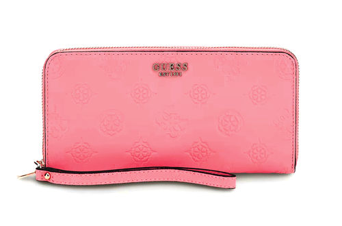 GUESS GALERIA Large Zip Around Pink, Damen-Geldbörse Portemonnaie Wallet